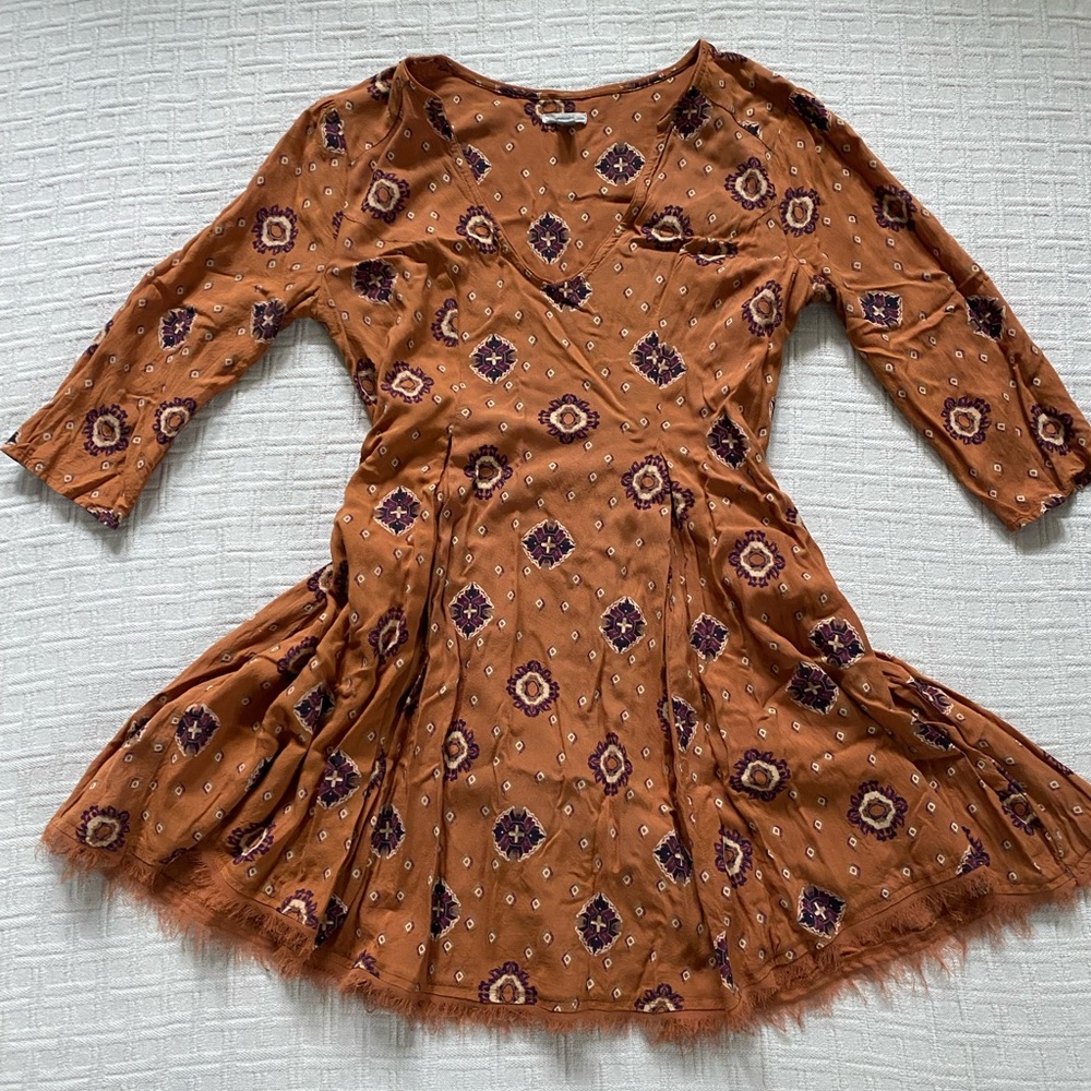 Ecote brown swing mini dress.